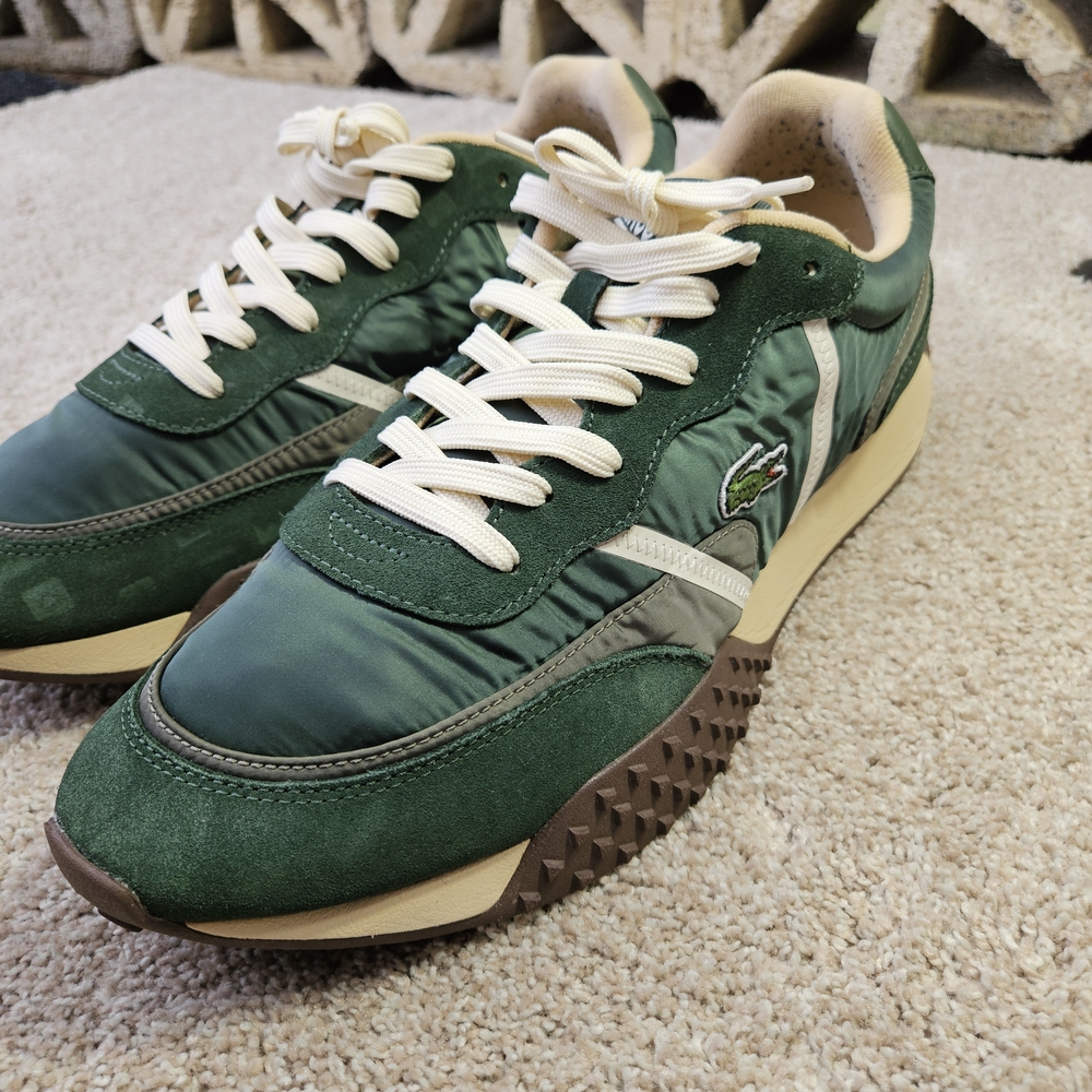Lacoste L-spin Delux 3.0 Green Nylon & Suede Running Sneakers sz 12 No Box - Picture 14 of 14